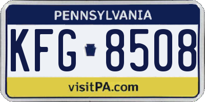 PA license plate KFG8508