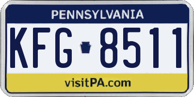 PA license plate KFG8511