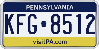 PA license plate KFG8512