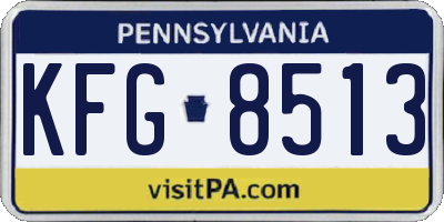 PA license plate KFG8513