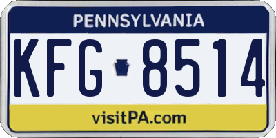 PA license plate KFG8514