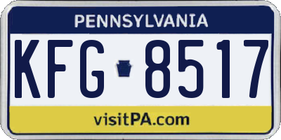 PA license plate KFG8517