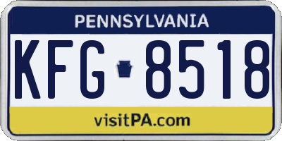 PA license plate KFG8518