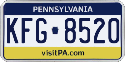 PA license plate KFG8520