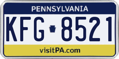 PA license plate KFG8521
