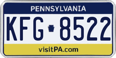 PA license plate KFG8522