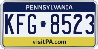 PA license plate KFG8523