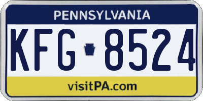 PA license plate KFG8524