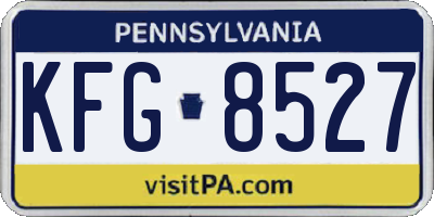 PA license plate KFG8527
