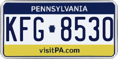 PA license plate KFG8530