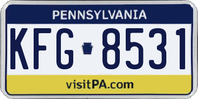 PA license plate KFG8531