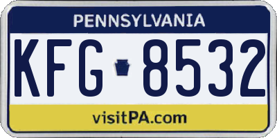 PA license plate KFG8532