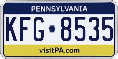PA license plate KFG8535