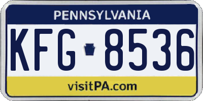 PA license plate KFG8536