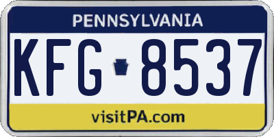 PA license plate KFG8537