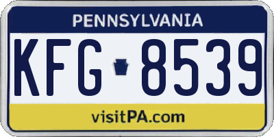 PA license plate KFG8539