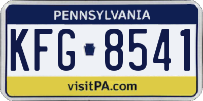 PA license plate KFG8541