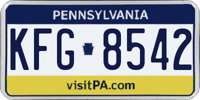 PA license plate KFG8542