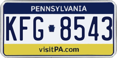 PA license plate KFG8543