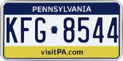 PA license plate KFG8544