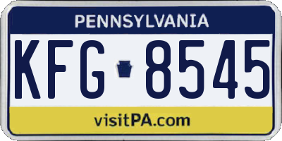 PA license plate KFG8545