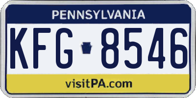 PA license plate KFG8546