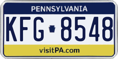 PA license plate KFG8548