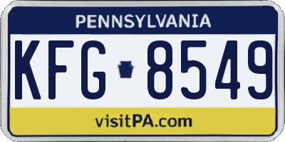 PA license plate KFG8549