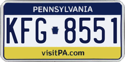 PA license plate KFG8551