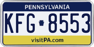 PA license plate KFG8553
