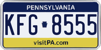 PA license plate KFG8555