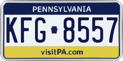 PA license plate KFG8557