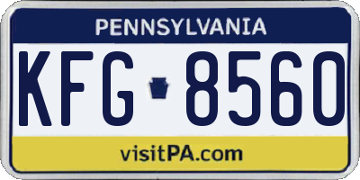 PA license plate KFG8560