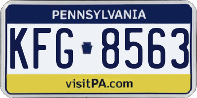 PA license plate KFG8563