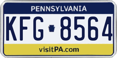 PA license plate KFG8564