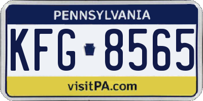 PA license plate KFG8565