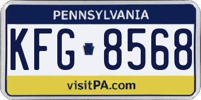 PA license plate KFG8568