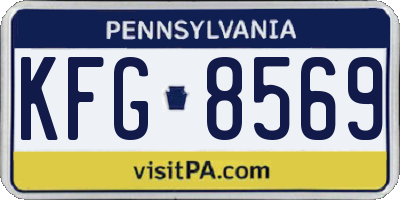 PA license plate KFG8569