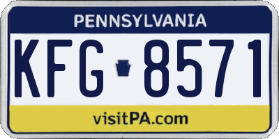 PA license plate KFG8571