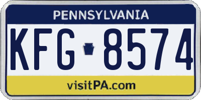 PA license plate KFG8574