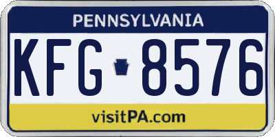 PA license plate KFG8576