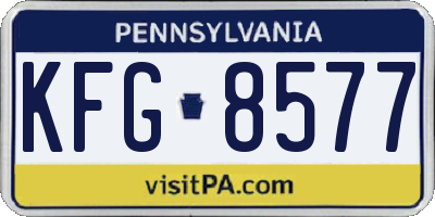 PA license plate KFG8577