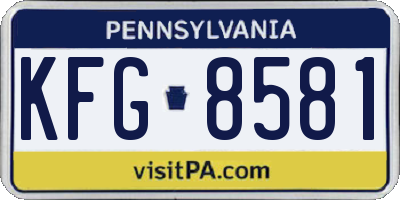 PA license plate KFG8581