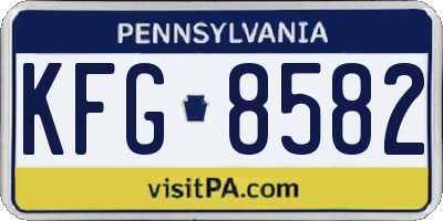 PA license plate KFG8582