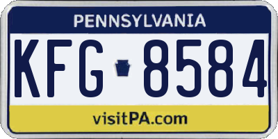 PA license plate KFG8584
