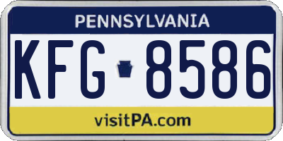 PA license plate KFG8586