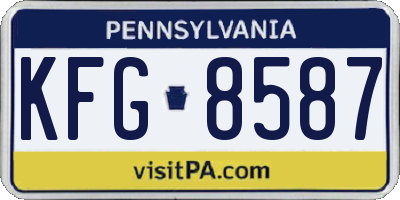 PA license plate KFG8587
