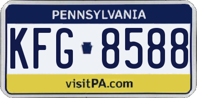 PA license plate KFG8588