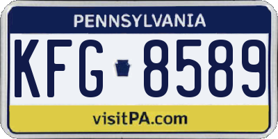 PA license plate KFG8589