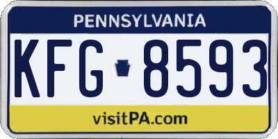 PA license plate KFG8593